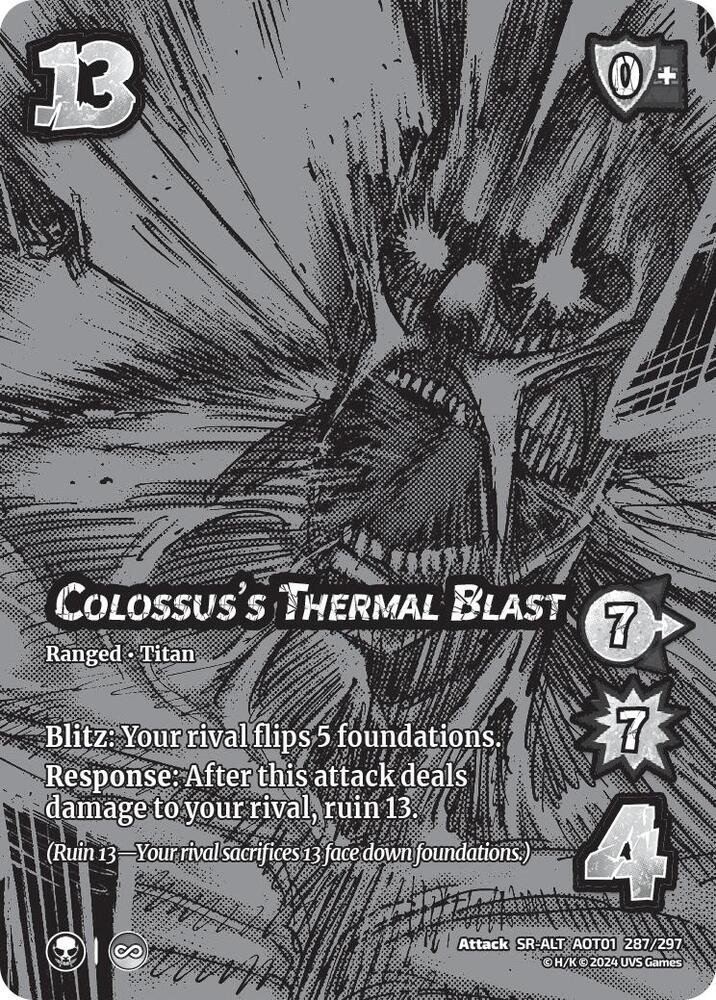 ALTERNATE ART Colossus's Thermal Blast - 287/297 - SR - Attack on Titan