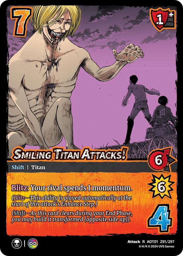 FOIL Smiling Titan Attacks! // The Smiling Titan - 291/297 - R - Attack on Titan
