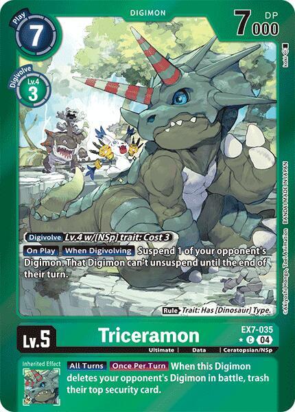 [FOIL] Triceramon EX7-035 - Common EX07 Digimon Liberator