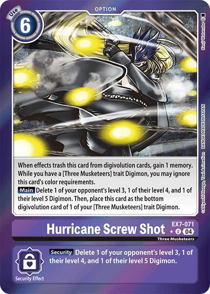 [FOIL] Hurricane Screw Shot EX7-071 - Uncommon EX07 Digimon Liberator