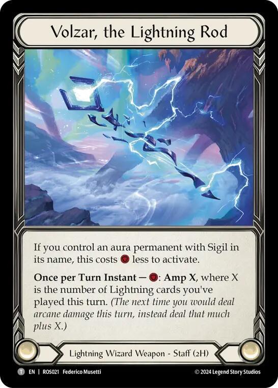 [COLD FOIL] Volzar, the Lightning Rod - ROS021 - Flesh and Blood Rosetta