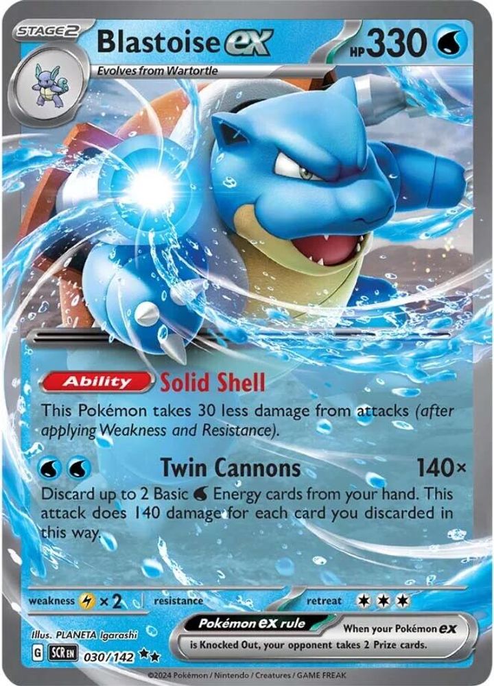 Blastoise ex - [  030/142 ] - Double Rare - Pokemon SV07 Stellar Crown