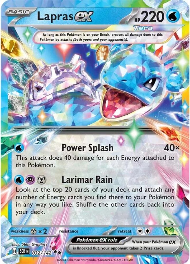 Lapras ex - [  032/142 ] - Double Rare - Pokemon SV07 Stellar Crown