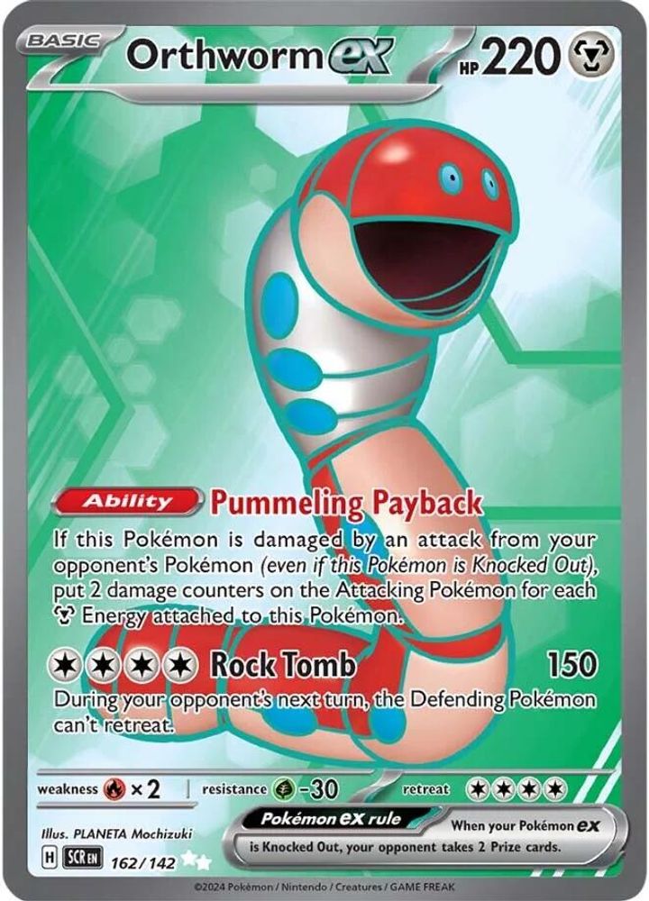 Orthworm ex - [  162/142 ] - Ultra Rare - Pokemon SV07 Stellar Crown