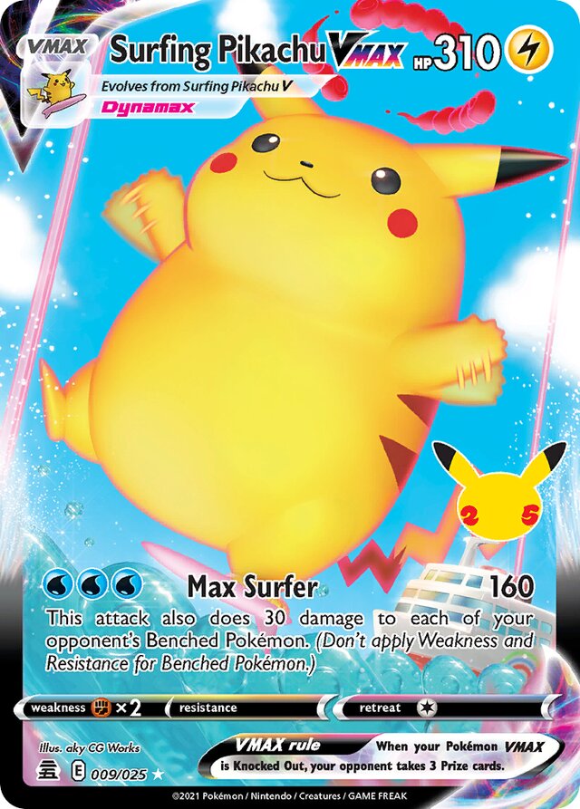 Surfing Pikachu VMAX - 9/25 - Ultra Rare - Celebrations