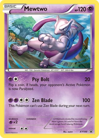 Mewtwo - Xy100 - Cosmos Holo Black Star Promo