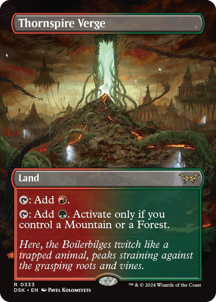 FOIL BORDERLESS Thornspire Verge - #333 - Rare Duskmourn: House of Horrors