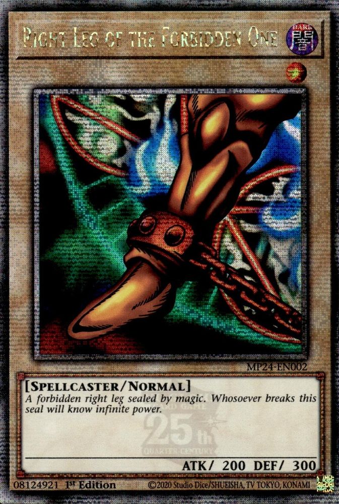 [QUARTER CENTURY RARE] Right Leg of the Forbidden One (Quarter Century Secret Rare) - (MP24-EN002) - 1st Edition