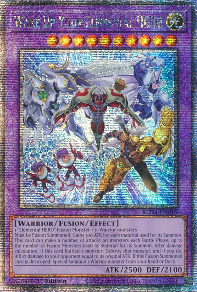 [QUARTER CENTURY RARE] Wake Up Your Elemental HERO (Quarter Century Secret Rare) - (MP24-EN018) - 1st Edition