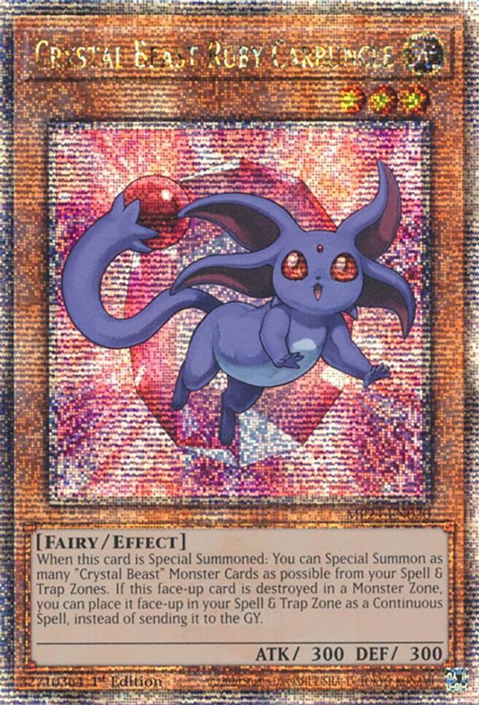 [QUARTER CENTURY RARE] Crystal Beast Ruby Carbuncle (Quarter Century Secret Rare) - (MP24-EN020) - 1st Edition
