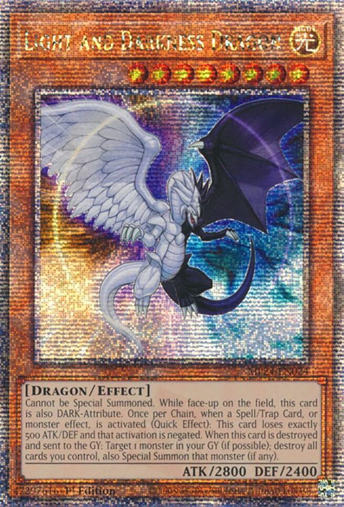 [QUARTER CENTURY RARE] Light and Darkness Dragon (Quarter Century Secret Rare) - (MP24-EN024) - 1st Edition
