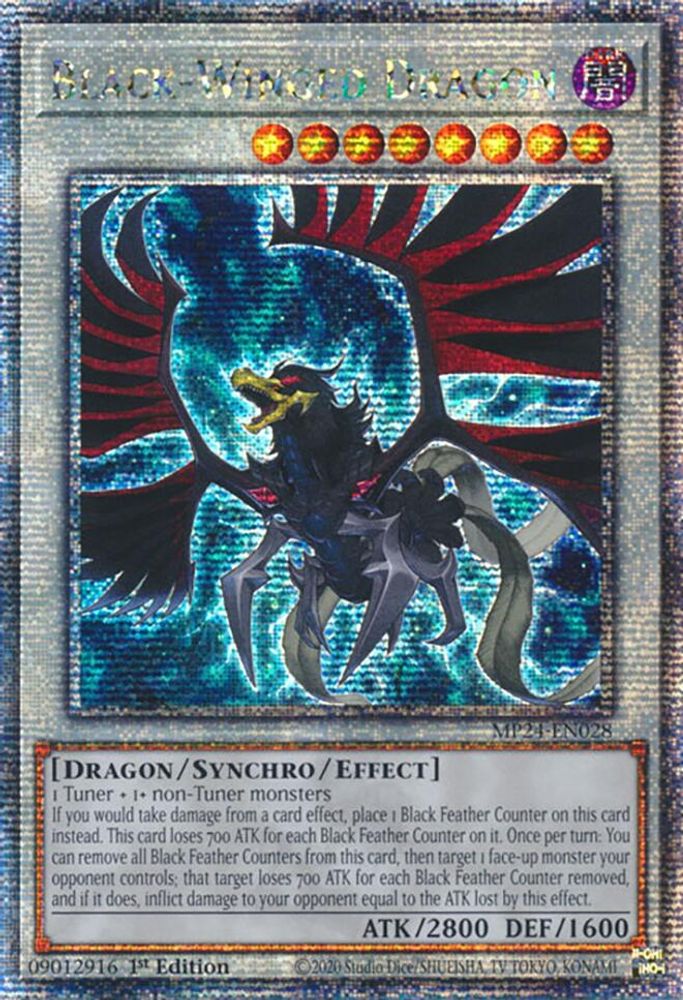 [QUARTER CENTURY RARE] Black-Winged Dragon (Quarter Century Secret Rare) - (MP24-EN028) - 1st Edition