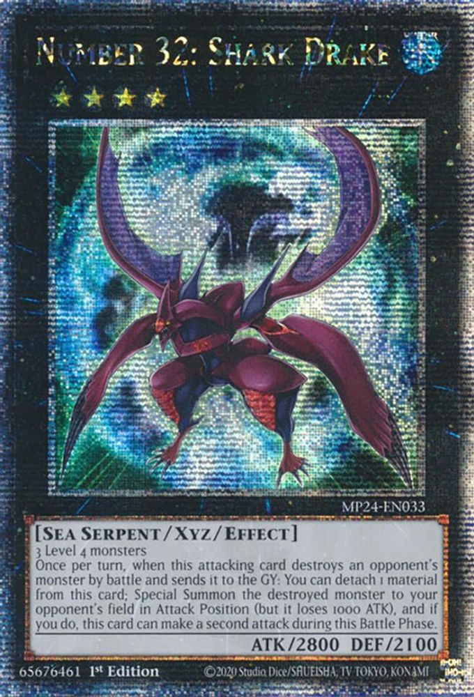 [QUARTER CENTURY RARE] Number 32: Shark Drake (Quarter Century Secret Rare) - (MP24-EN033) - 1st Edition