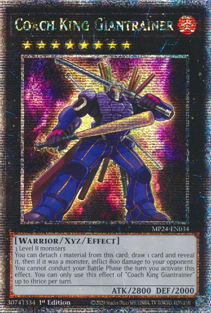 [QUARTER CENTURY RARE] Coach King Giantrainer (Quarter Century Secret Rare) - (MP24-EN034) - 1st Edition