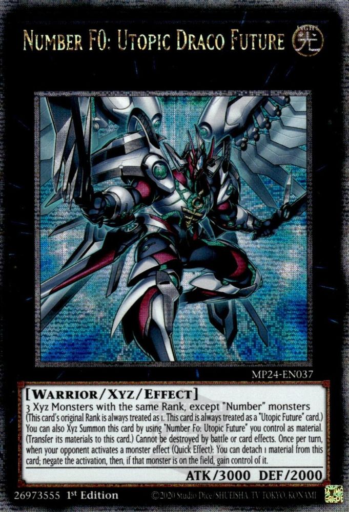 [QUARTER CENTURY RARE] Number F0: Utopic Draco Future (Quarter Century Secret Rare) - (MP24-EN037) - 1st Edition