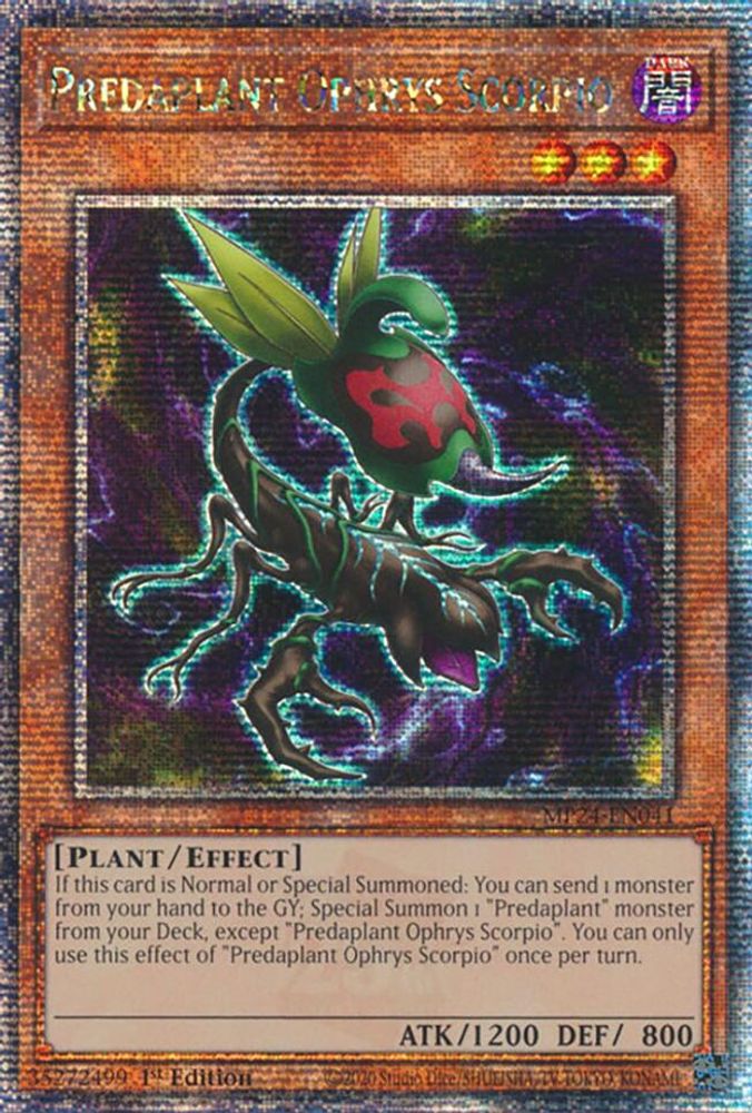 [QUARTER CENTURY RARE] Predaplant Ophrys Scorpio (Quarter Century Secret Rare) - (MP24-EN041) - 1st Edition