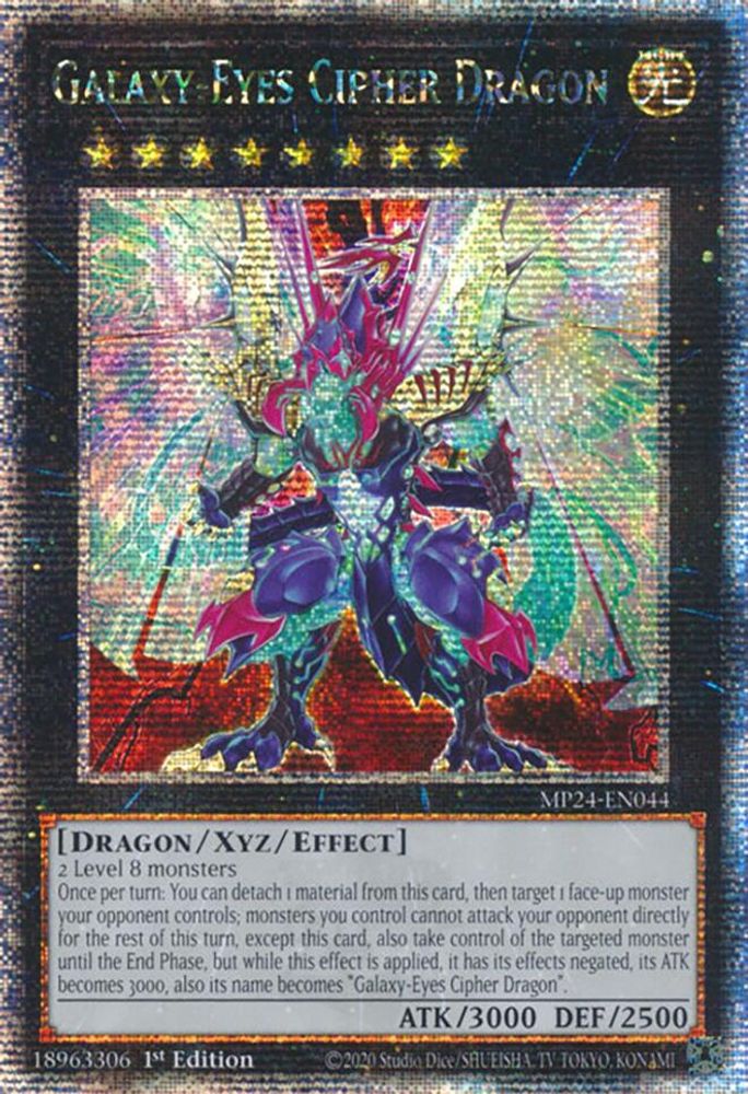 [QUARTER CENTURY RARE] Galaxy-Eyes Cipher Dragon (Quarter Century Secret Rare) - (MP24-EN044) - 1st Edition