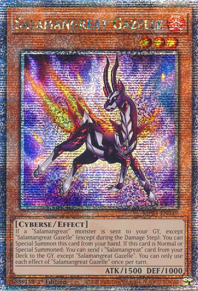 [QUARTER CENTURY RARE] Salamangreat Gazelle (Quarter Century Secret Rare) - (MP24-EN049) - 1st Edition