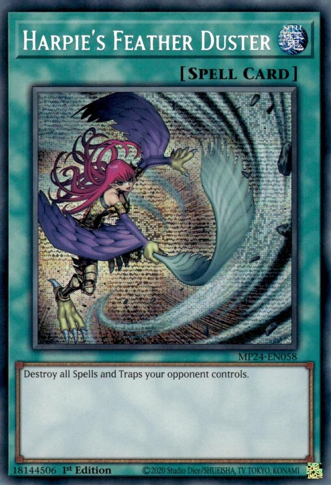 Harpie's Feather Duster (Alternate Art) - (MP24-EN058) Prismatic Secret Rare - 1st Edition