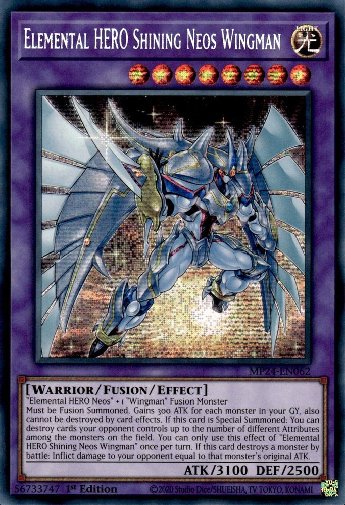 Elemental HERO Shining Neos Wingman - (MP24-EN062) Prismatic Secret Rare - 1st Edition