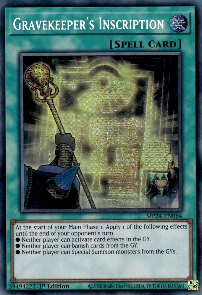 Gravekeeper's Inscription - (MP24-EN064) Prismatic Secret Rare - 1st Edition