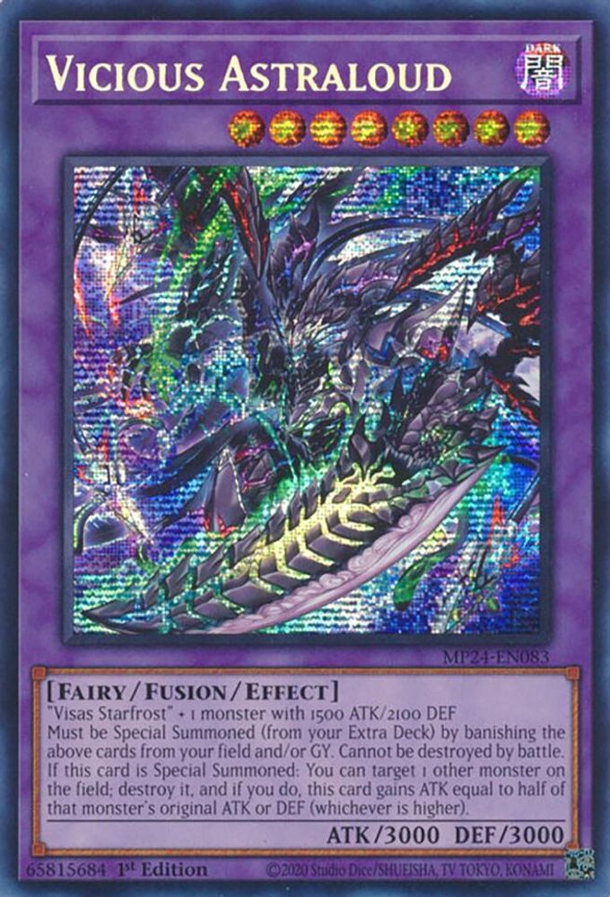 Vicious Astraloud - (MP24-EN083) Prismatic Secret Rare - 1st Edition
