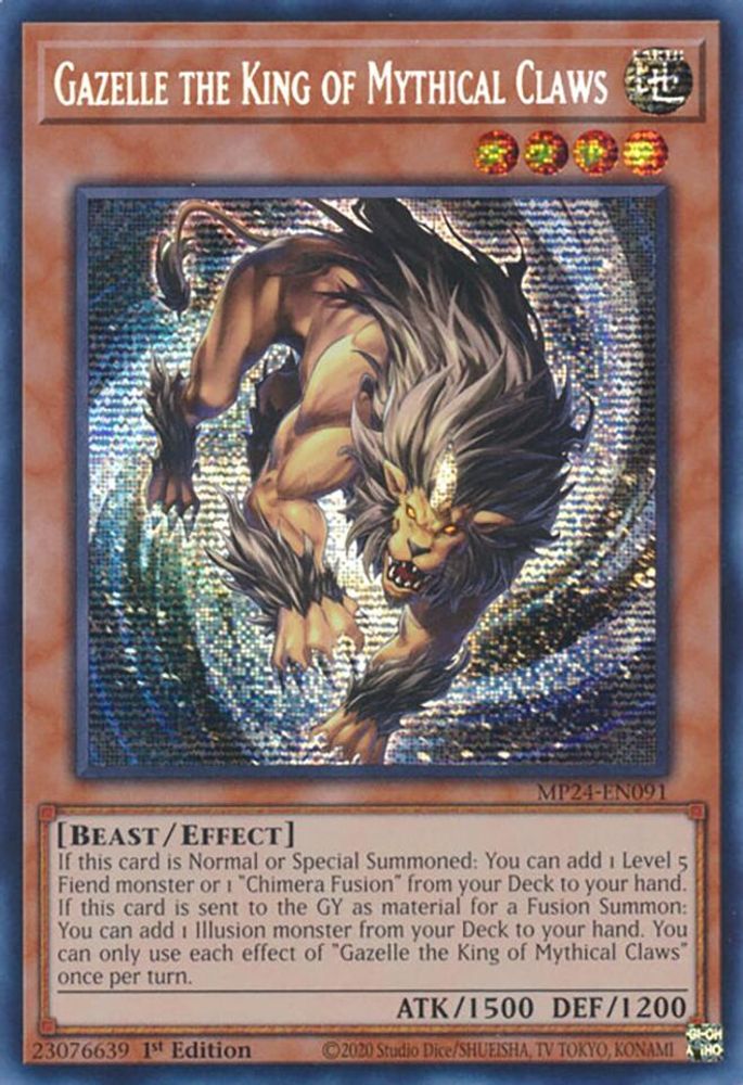 Gazelle the King of Mythical Claws - (MP24-EN091) Prismatic Secret Rare - 1st Edition