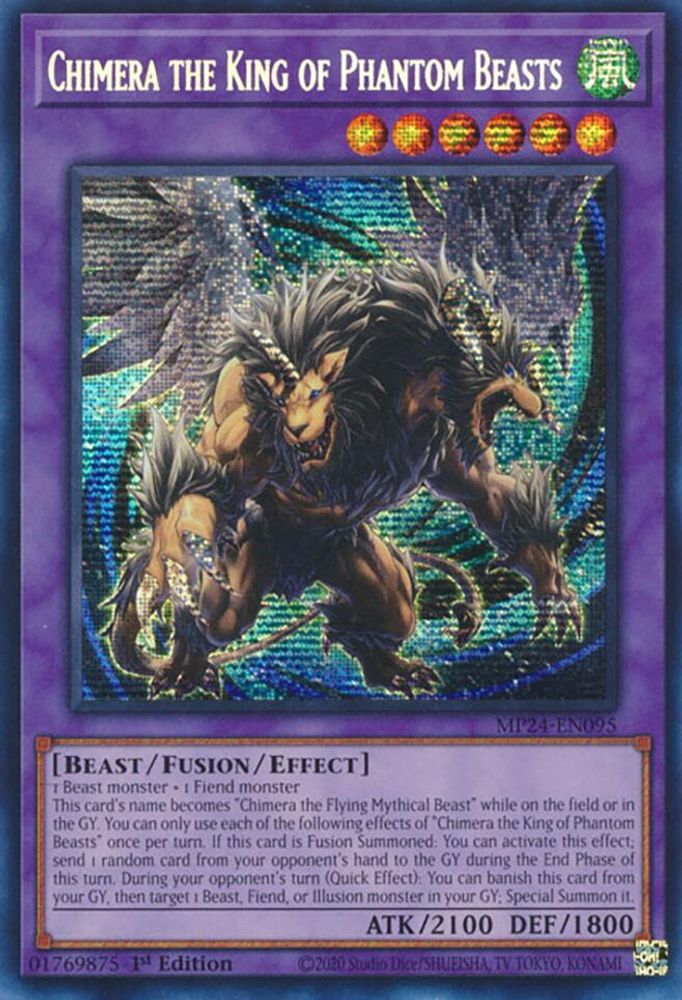 Chimera the King of Phantom Beasts - (MP24-EN095) Prismatic Secret Rare - 1st Edition
