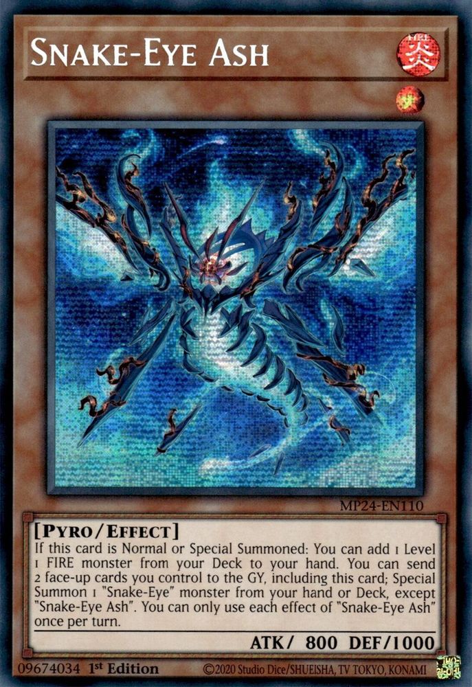 Snake-Eye Ash - (MP24-EN110) Prismatic Secret Rare - 1st Edition