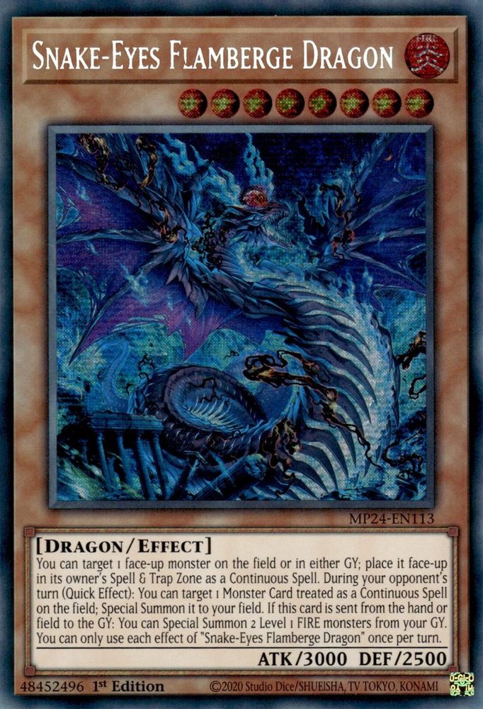 Snake-Eyes Flamberge Dragon - (MP24-EN113) Prismatic Secret Rare - 1st Edition