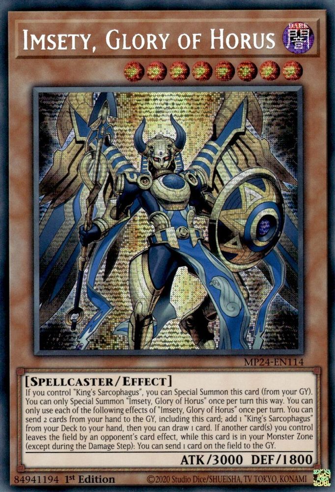 Imsety, Glory of Horus - (MP24-EN114) Prismatic Secret Rare - 1st Edition