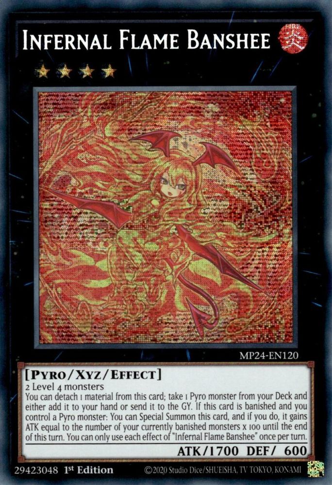 Infernal Flame Banshee - (MP24-EN120) Prismatic Secret Rare - 1st Edition