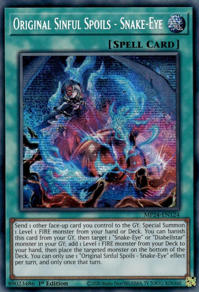 Original Sinful Spoils - Snake-Eye - (MP24-EN124) Prismatic Secret Rare - 1st Edition