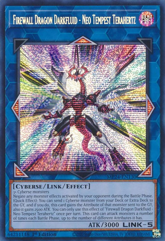 Firewall Dragon Darkfluid - Neo Tempest Terahertz - (MP24-EN130) Prismatic Secret Rare - 1st Edition