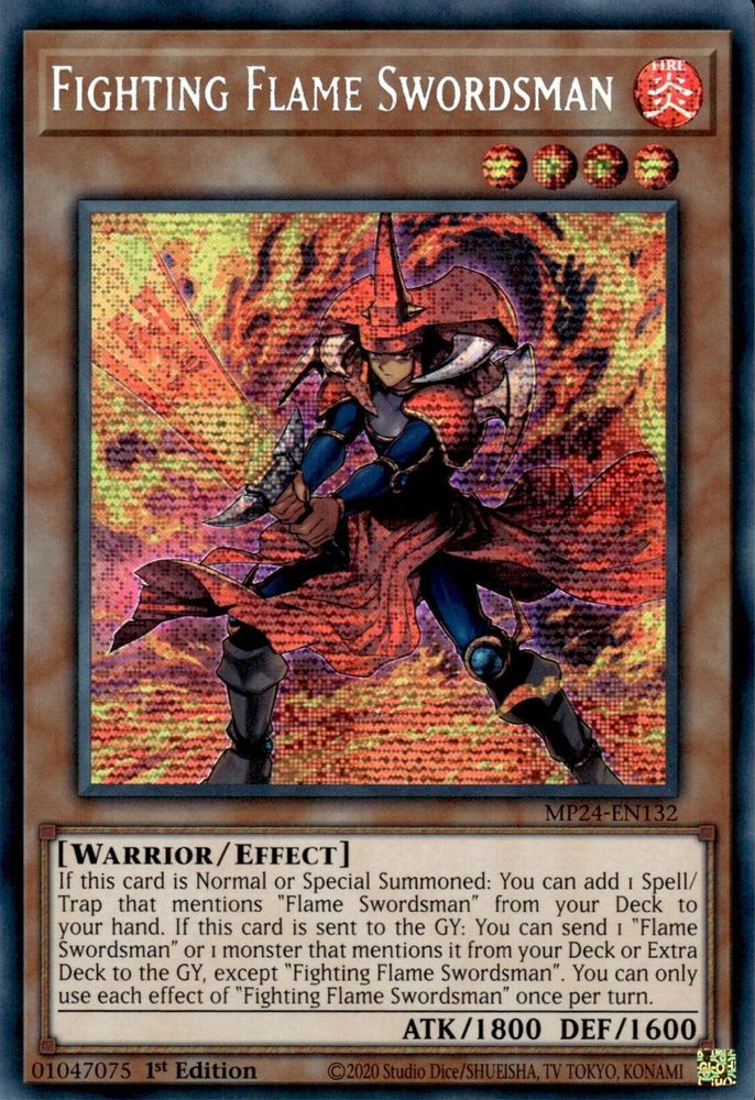 Fighting Flame Swordsman - (MP24-EN132) Prismatic Secret Rare - 1st Edition