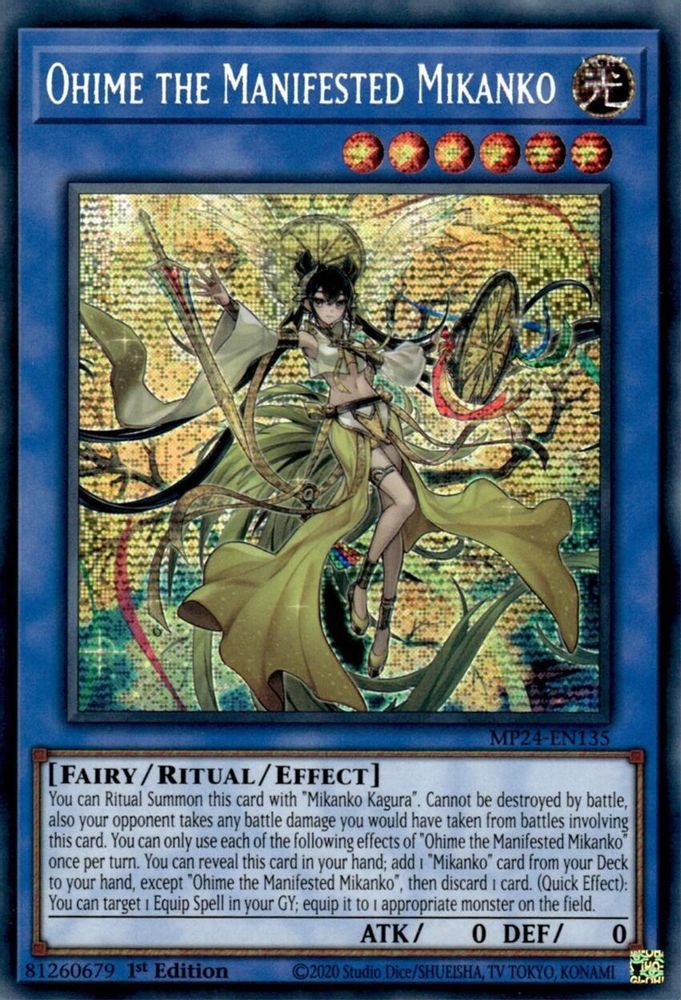 Ohime the Manifested Mikanko - (MP24-EN135) Prismatic Secret Rare - 1st Edition