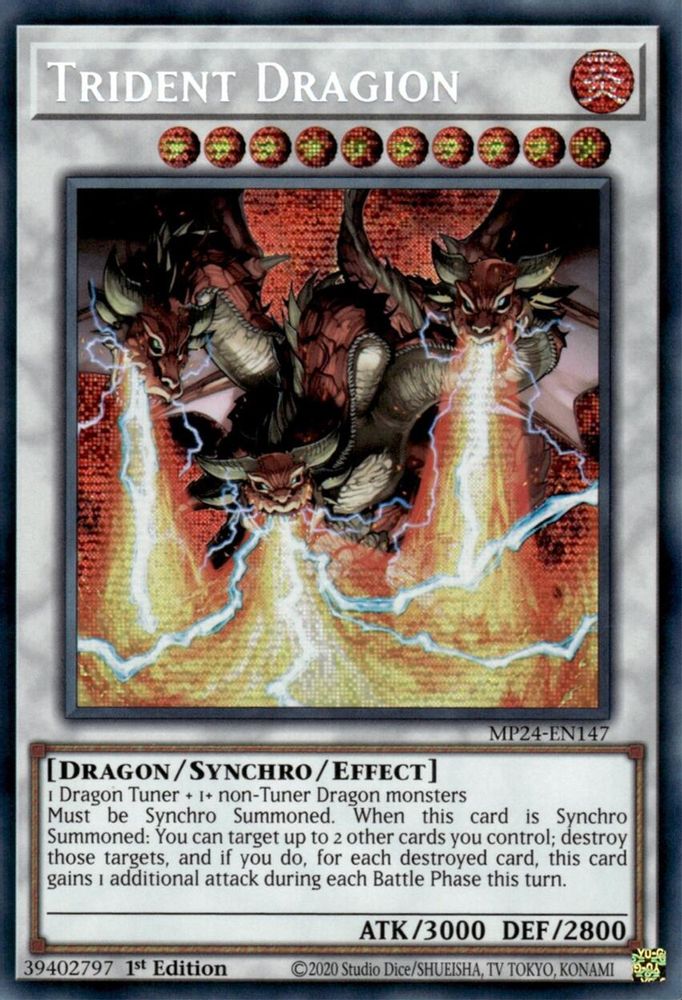 Trident Dragion - (MP24-EN147) Prismatic Secret Rare - 1st Edition