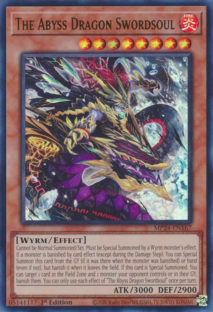 The Abyss Dragon Swordsoul - (MP24-EN167) Ultra Rare - 1st Edition