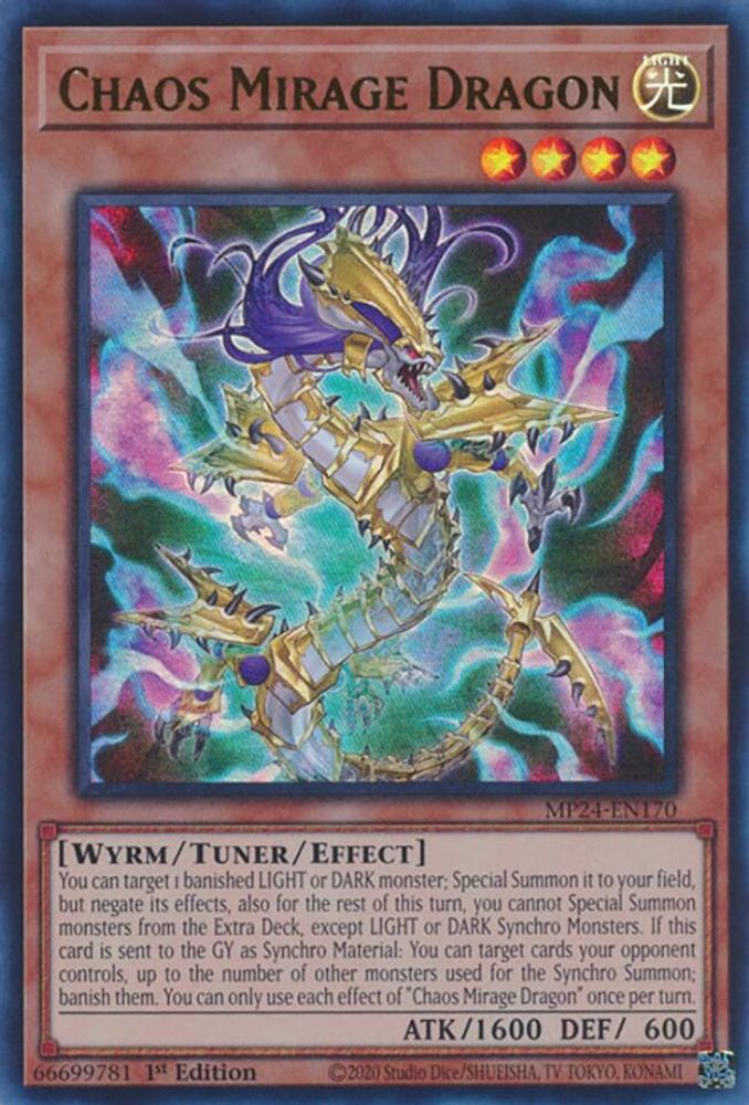 Chaos Mirage Dragon - (MP24-EN170) Ultra Rare - 1st Edition