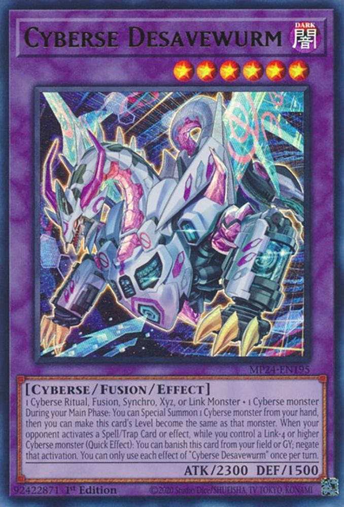 Cyberse Desavewurm - (MP24-EN195) Ultra Rare - 1st Edition