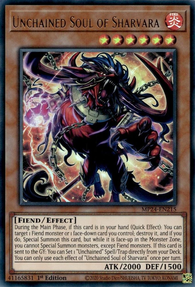 Unchained Soul of Sharvara - (MP24-EN215) Ultra Rare - 1st Edition