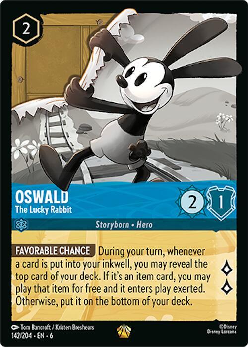 Oswald - The Lucky Rabbit - 142/204 - Legendary - Lorcana Azurite Sea