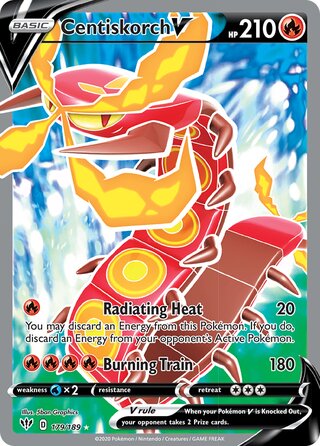 FULL ART Centiskorch V - 179/189 - Ultra Rare - Darkness Ablaze
