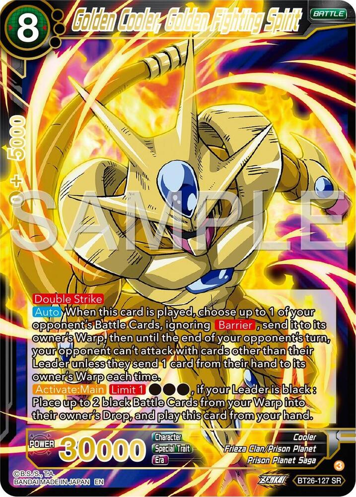 Golden Cooler, Golden Fighting Spirit - BT26-127 - SR - Super Rare Ultimate Advent