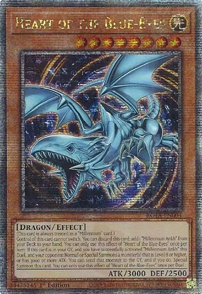 [QUARTER CENTURY RARE] Heart of the Blue-Eyes (Quarter Century Secret Rare) - (ROTA-EN004) - 1st Edition