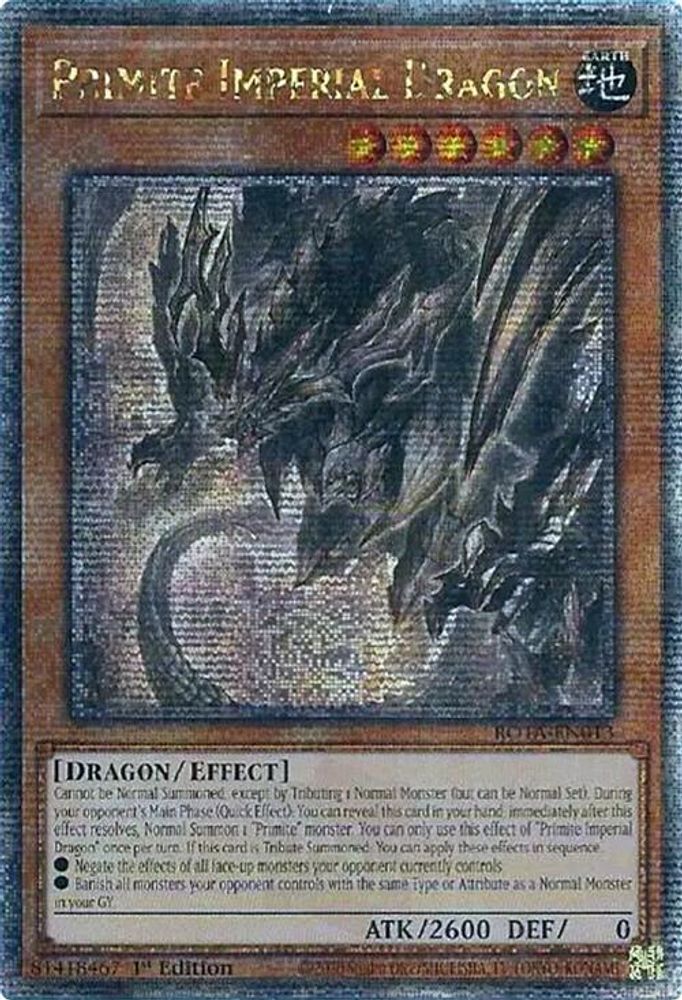 [QUARTER CENTURY RARE] Primite Imperial Dragon (Quarter Century Secret Rare) - (ROTA-EN013) - 1st Edition