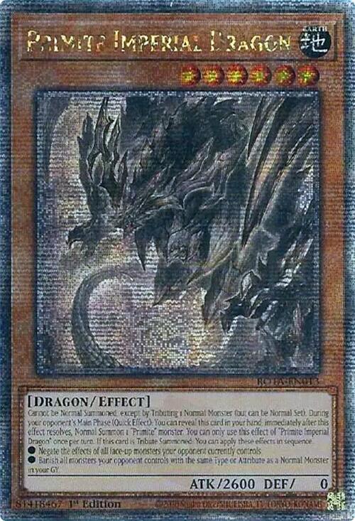 [QUARTER CENTURY SECRET RARE] Primite Imperial Dragon - ROTA-EN013 -  1st Edition