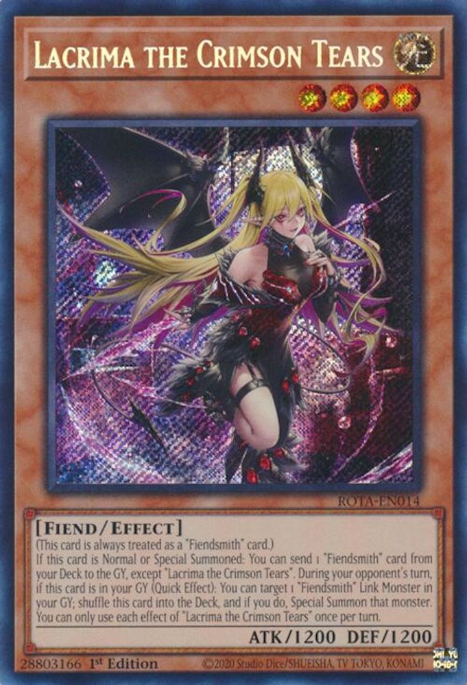 Lacrima the Crimson Tears - (ROTA-EN014) Secret Rare - 1st Edition
