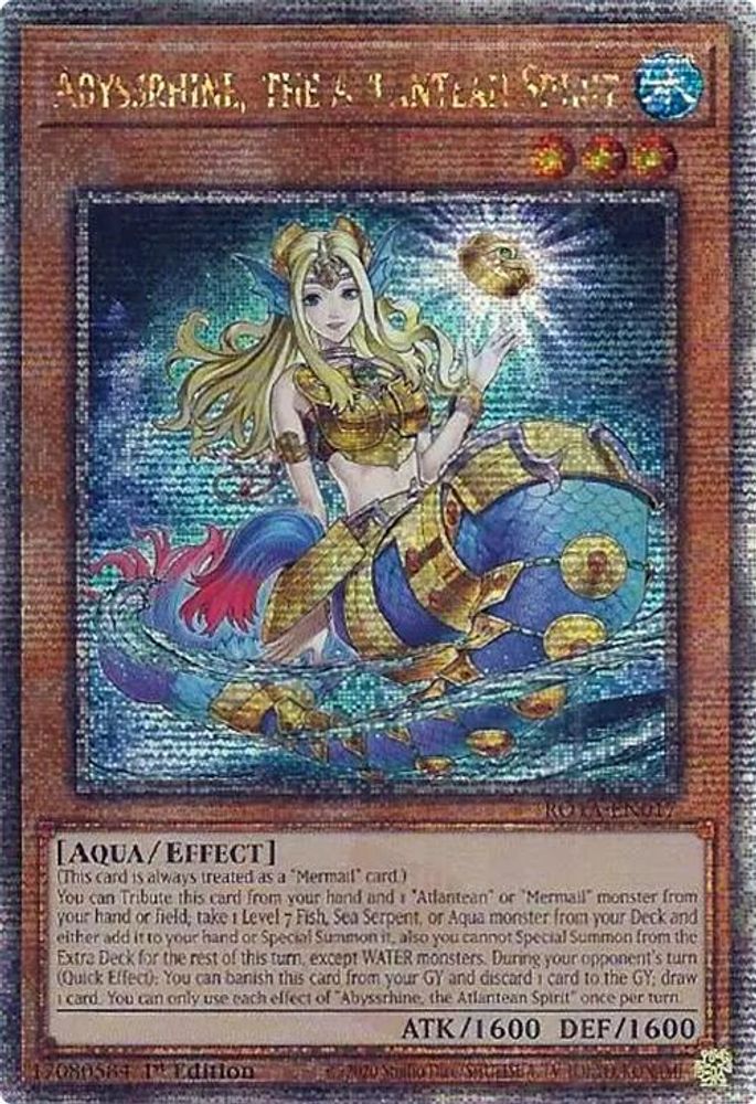 [QUARTER CENTURY RARE] Abyssrhine, the Atlantean Spirit (Quarter Century Secret Rare) - (ROTA-EN017) - 1st Edition
