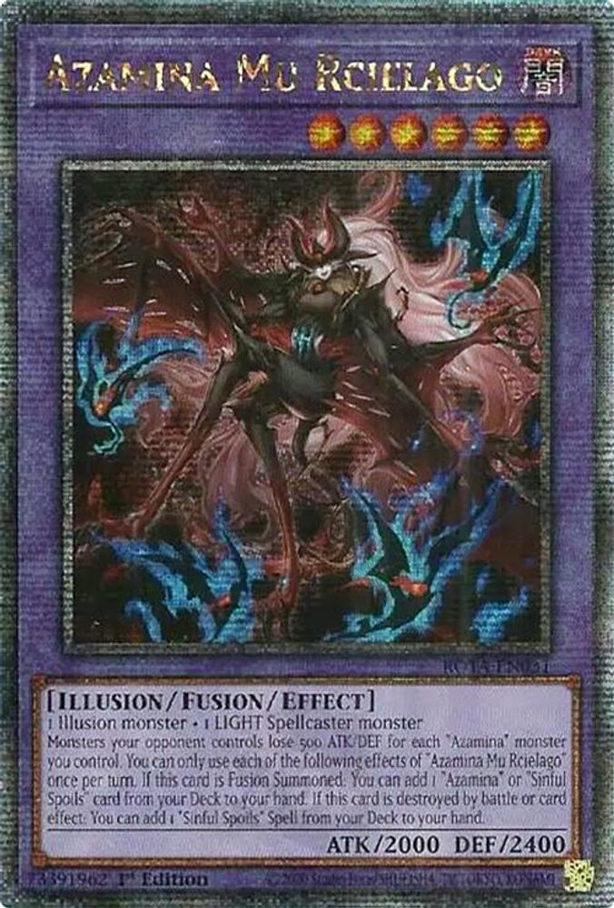 [QUARTER CENTURY RARE] Azamina Mu Rcielago (Quarter Century Secret Rare) - (ROTA-EN031) - 1st Edition